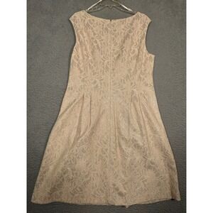 J Howard Womens Champagne Peach Metallic Floral Lace A-Line Cocktail Dress 14